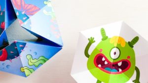 Как сделать Флексагон из бумаги «Монстры и морские обитатели»