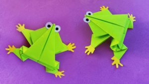 Оригами «Лягушка-попрыгушка»