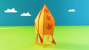 Оригами «Ракета». Летающая ракета из бумаги