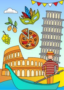 Познавательная раскраска «Италия»