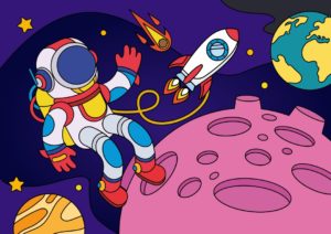 Познавательная раскраска «Полет ракеты»